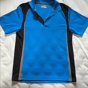 Grand Slam Blue Polo with Black and Gray Details